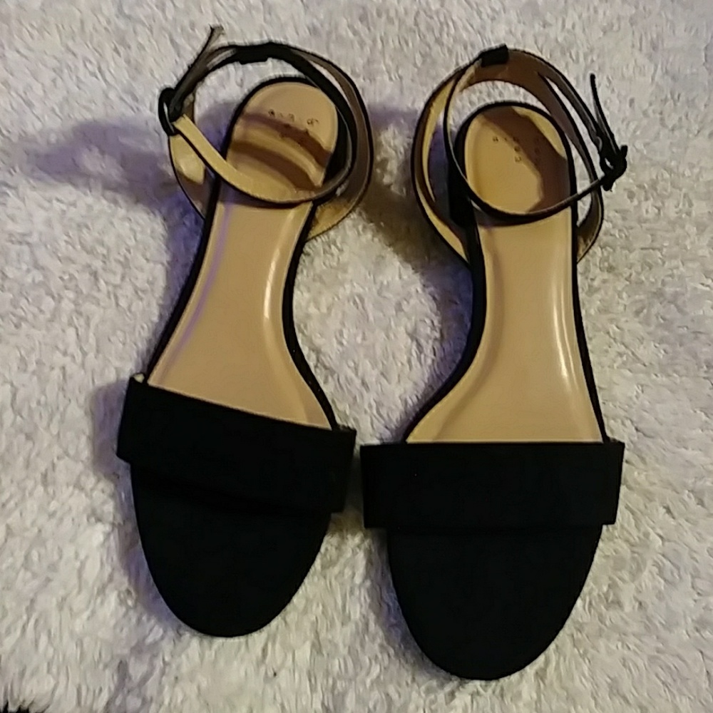 Black wrap around ankle sandals